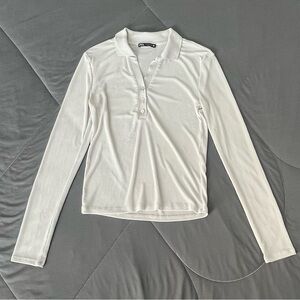Zara Women’s Long Sleeve V-neck Button-up Blouse Top Size S